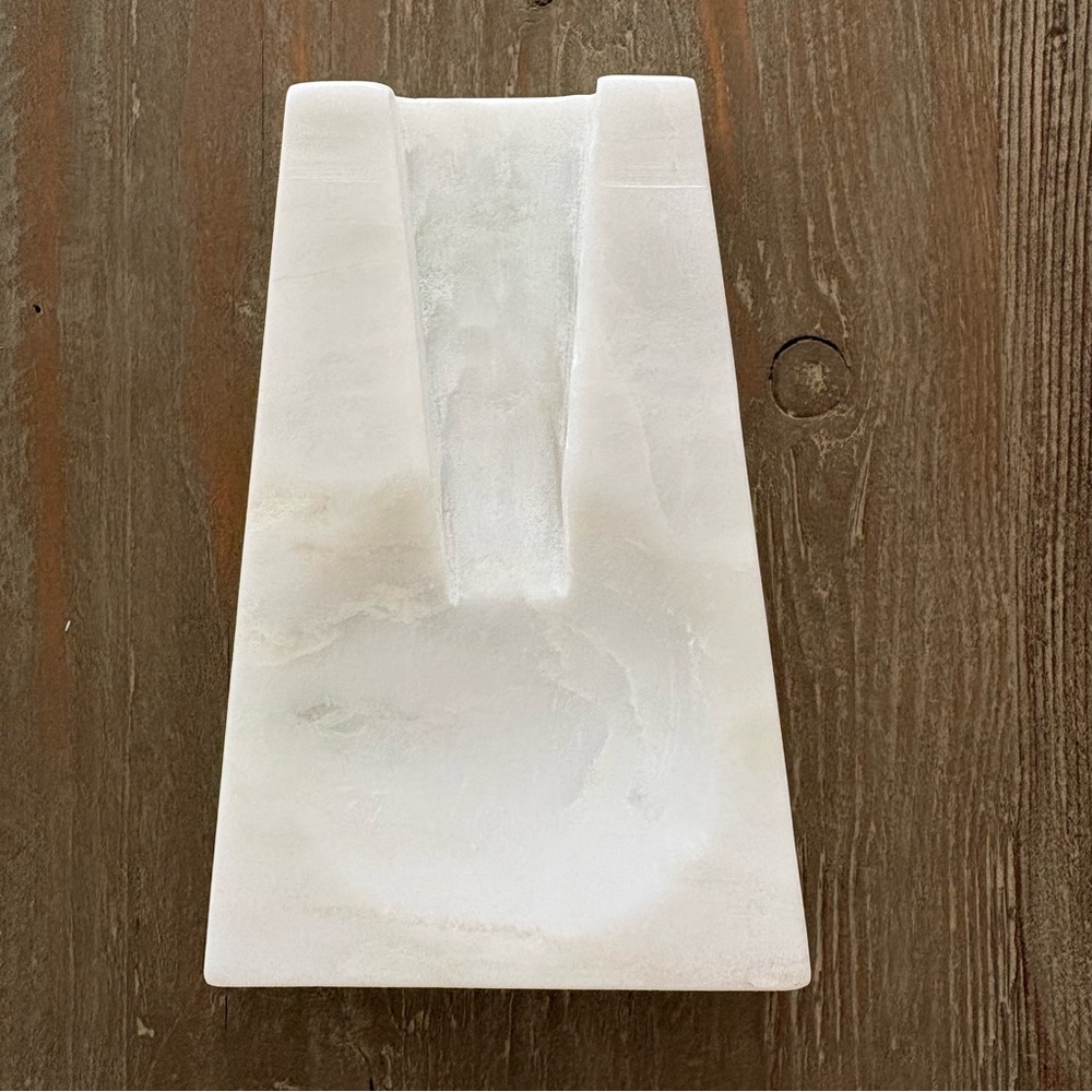Magnolia White Marble Spoon Rest NIB